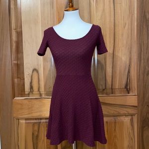 H&M Divided Burgundy Fit & Flare Dress, Size 2